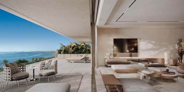 Exceptional frontline beach duplex penthouse with panoramic sea views, Tyrian in Estepona