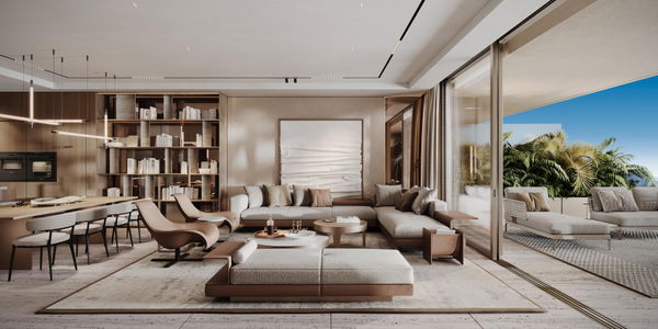 Stylish frontline beach apartment with panoramic sea views at Tyrian, Estepona