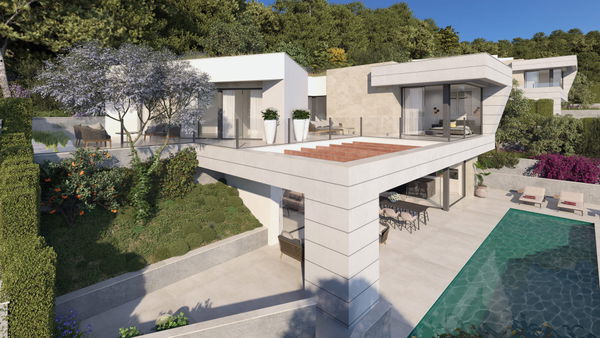 Contemporary hillside villa with panoramic views in Pinares de San Antón, Málaga