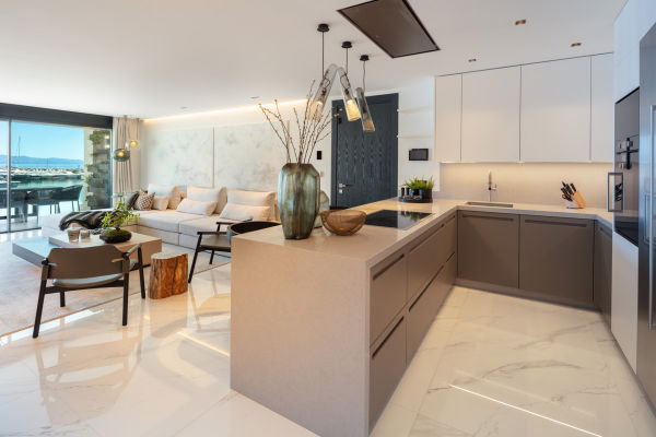 Newly renovated modern apartment on the front line of Puerto Banus, Marbella