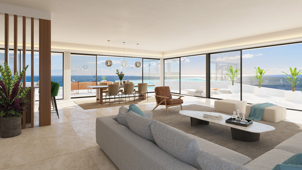 Penthouse with swimming pool and sea views in El Higuerón, Fuengirola