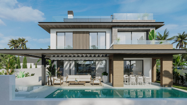 Splendid villa with rooftop solarium
