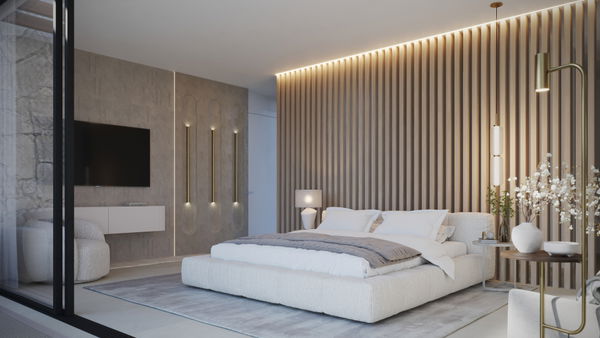 Impressive luxury villa under construction with an exclusive design and panoramic views in Estepona East