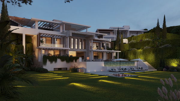 Impressive luxury villa under construction with an exclusive design and panoramic views in Estepona East