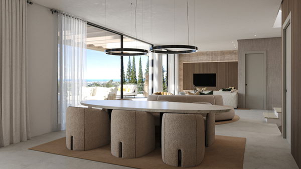 Impressive luxury villa under construction with an exclusive design and panoramic views in Estepona East