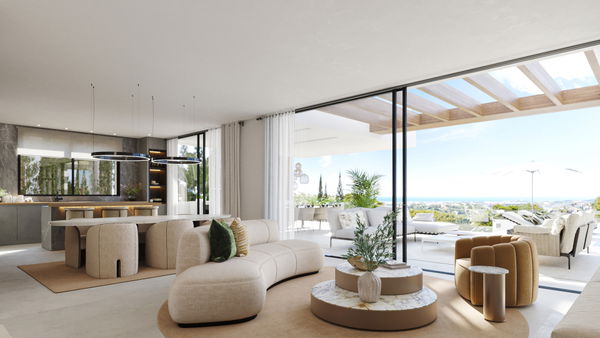 Impressive luxury villa under construction with an exclusive design and panoramic views in Estepona East