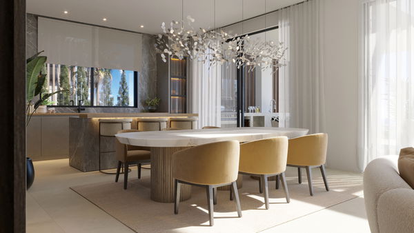 Impressive luxury villa under construction with an exclusive design and panoramic views in Estepona East