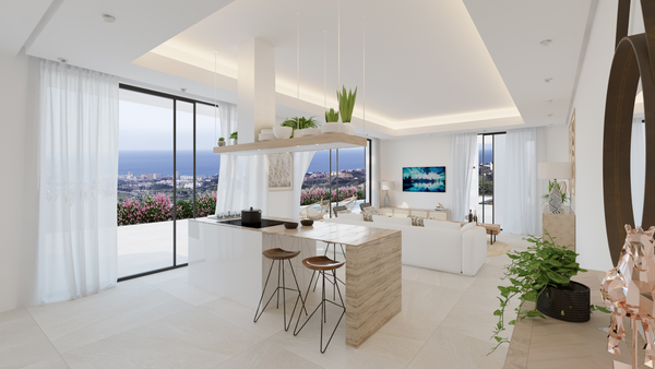 Contemporary villa with panoramic sea views and a swimming pool in Mijas Pueblo