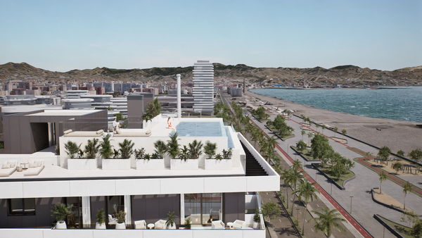 Stunning beachfront duplex penthouse in a prime city location, Pacífico, Malaga