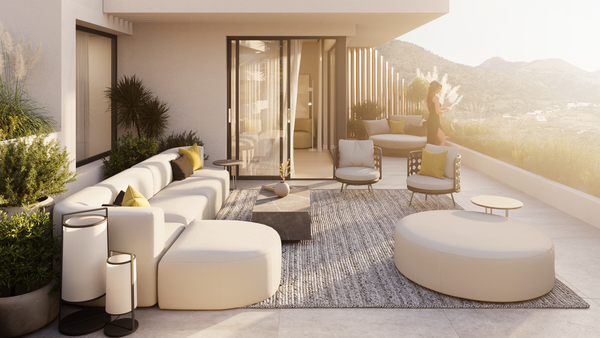 Duplex penthouse with panoramic sea-view terraces in the prestigious El Higuerón development