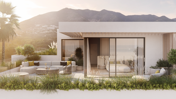 Duplex penthouse with panoramic sea-view terraces in the prestigious El Higuerón development