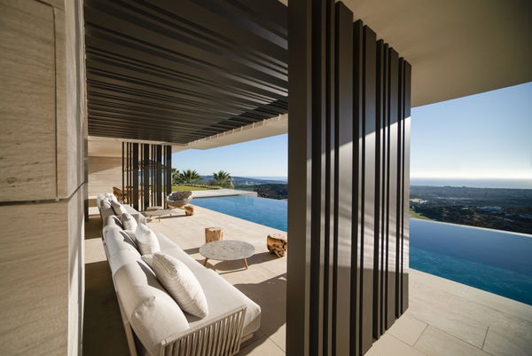 Bio architectural villa with spectacular design and open panoramic views in La Reserva, Sotogrande