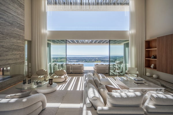 Bio architectural villa with spectacular design and open panoramic views in La Reserva, Sotogrande