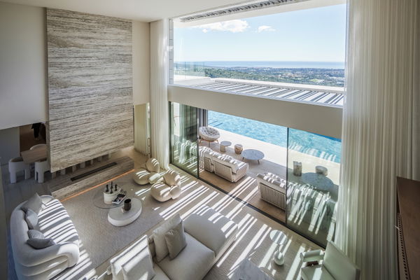 Bio architectural villa with spectacular design and open panoramic views in La Reserva, Sotogrande