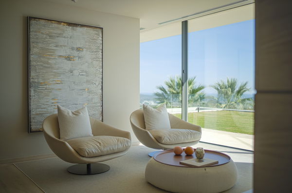 Bio architectural villa with spectacular design and open panoramic views in La Reserva, Sotogrande