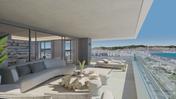 Elite architecture by the sea: duplex penthouse with rooftop pool, West Málaga