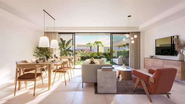 Modern and bright townhouse with spectacular views of a golf course in Reserva del Chaparral, Mijas Costa