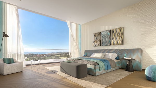 Refined branded penthouse with panoramic sea views in Finca Cortesín, Casares