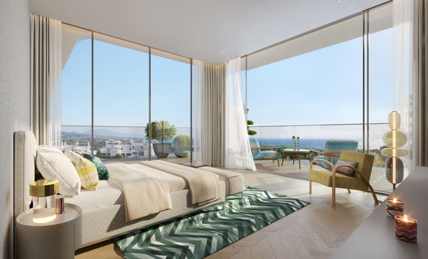 Refined branded penthouse with panoramic sea views in Finca Cortesín, Casares