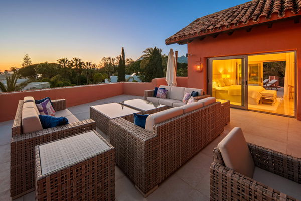 A beachfront penthouse designed around privacy and mediterranean living in La Morera, Marbella East