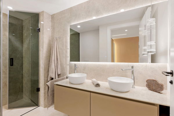 Beachfront contemporary apartment with refined Mediterranean living in Estepona, New Golden Mile