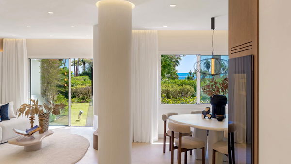 Beachfront contemporary apartment with refined Mediterranean living in Estepona, New Golden Mile