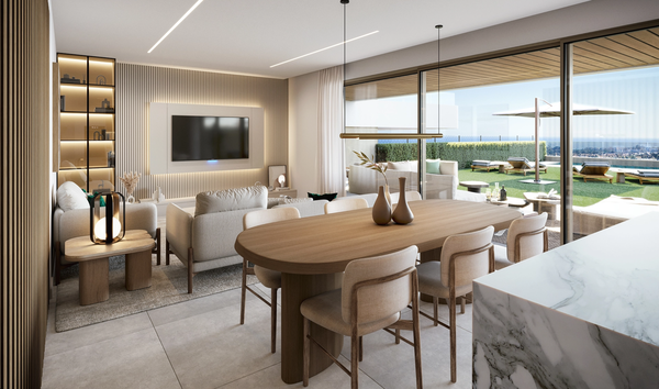 Refined ground floor apartment with private garden and covered terrace in El Campanario, Estepona