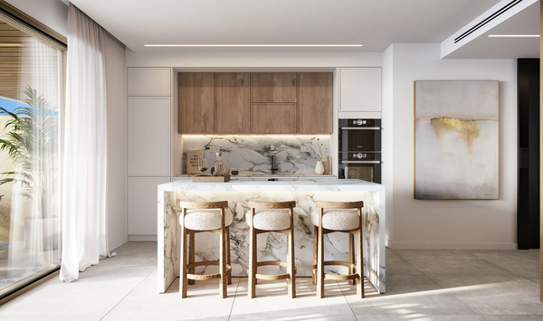 Refined ground floor apartment with private garden and covered terrace in El Campanario, Estepona