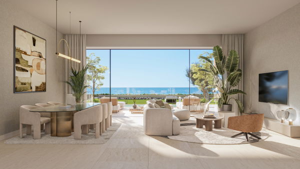 Sophisticated Ground Floor Beachfront Apartment with Private Garden in Manilva