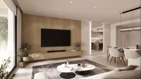 New luxury ground floor apartment with garden under construction on the new Golden Mile