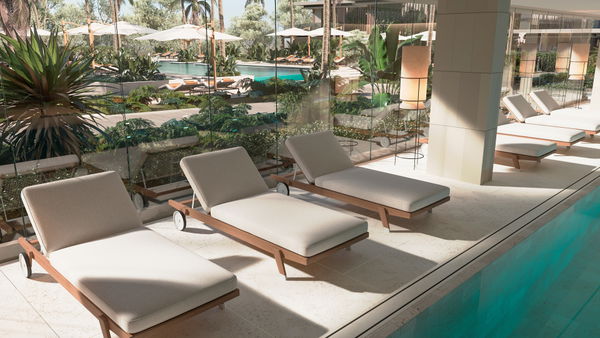 New luxury ground floor apartment with garden under construction on the new Golden Mile