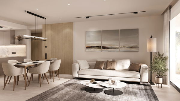 New luxury ground floor apartment with garden under construction on the new Golden Mile