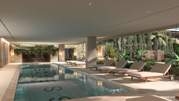 New luxury ground floor apartment with garden under construction on the new Golden Mile