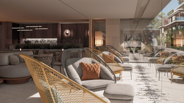 New luxury ground floor apartment with garden under construction on the new Golden Mile