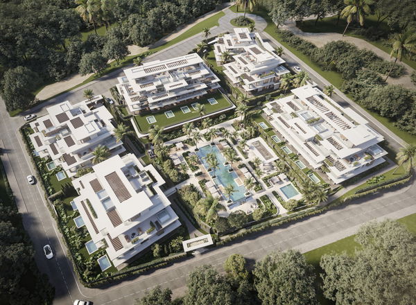 New luxury ground floor apartment with garden under construction on the new Golden Mile