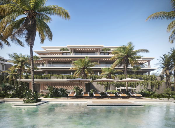 New luxury ground floor apartment with garden under construction on the new Golden Mile