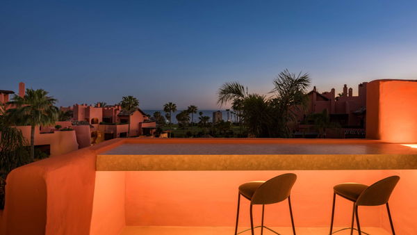 Refined beachfront duplex penthouse with Andalusian elegance, New Golden Mile, Estepona
