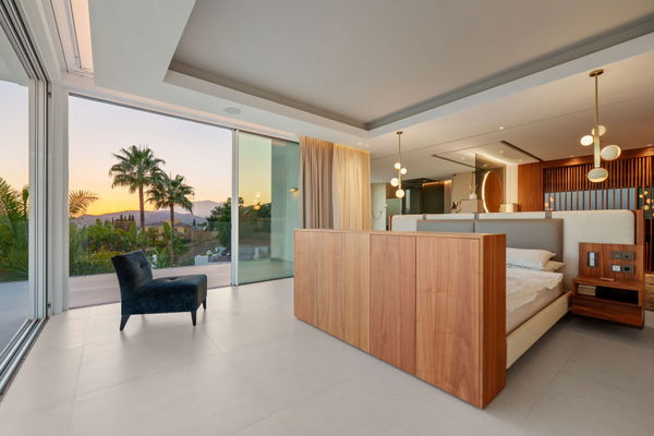 Spacious contemporary villa with guest house in a private hillside setting, Puerto del Almendro, Benahavís